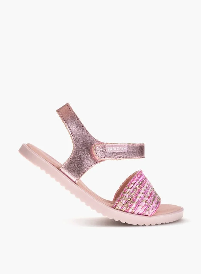 Pablosky Girls Strap Sandals With Hook And Loop Closure