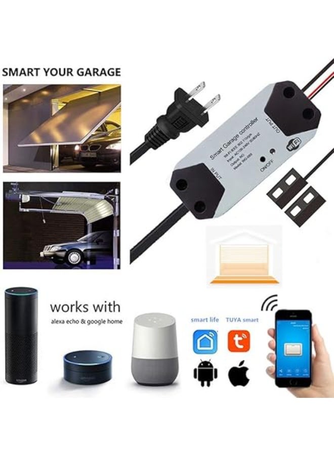 EVERSECU Tuya Smart WiFi Garage Door Opener Controller – Works with Alexa, Google Home, SmartLife/Tuya App, No Hub Required - Image 3