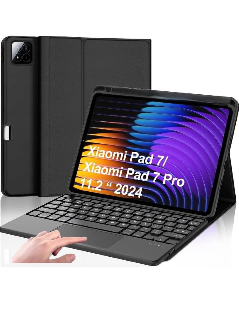 زومي حافظة لوحة مفاتيح لجهاز Xiaomi Mi Pad 7 / Pad 7 Pro غطاء جلدي PU رفيع للغاية ولوحة مفاتيح بلوتوث قابلة للفصل مع حروف عربية وإنجليزية ولوحة لمس وحامل قلم لجهاز Xiaomi Pad 7 / Pad 7 Pro - Image 1