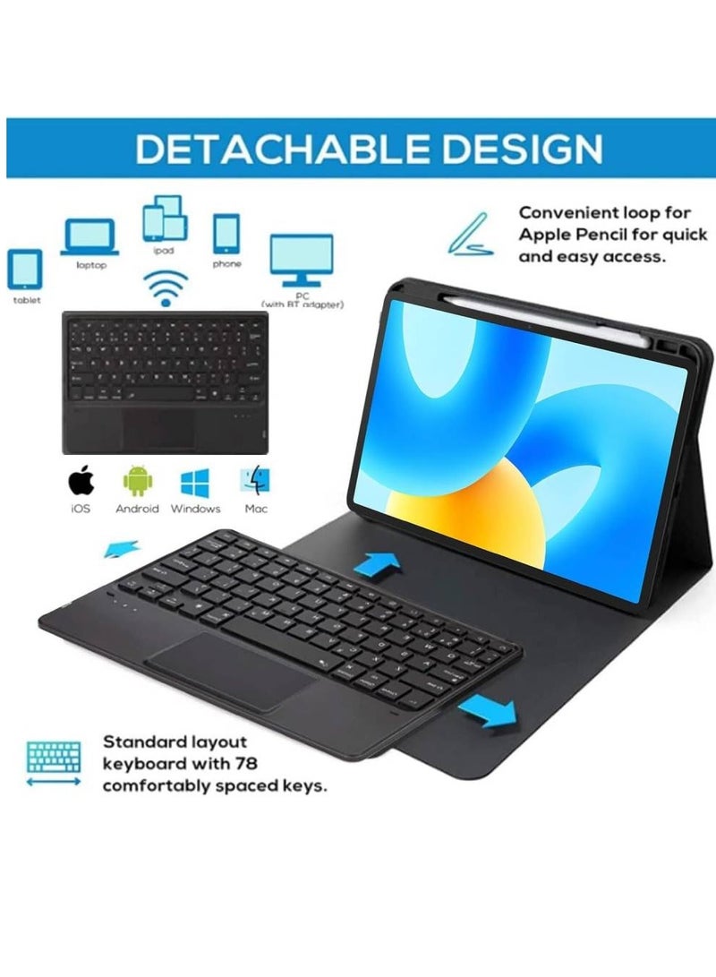 زومي حافظة لوحة مفاتيح لجهاز Xiaomi Mi Pad 7 / Pad 7 Pro غطاء جلدي PU رفيع للغاية ولوحة مفاتيح بلوتوث قابلة للفصل مع حروف عربية وإنجليزية ولوحة لمس وحامل قلم لجهاز Xiaomi Pad 7 / Pad 7 Pro - Image 4