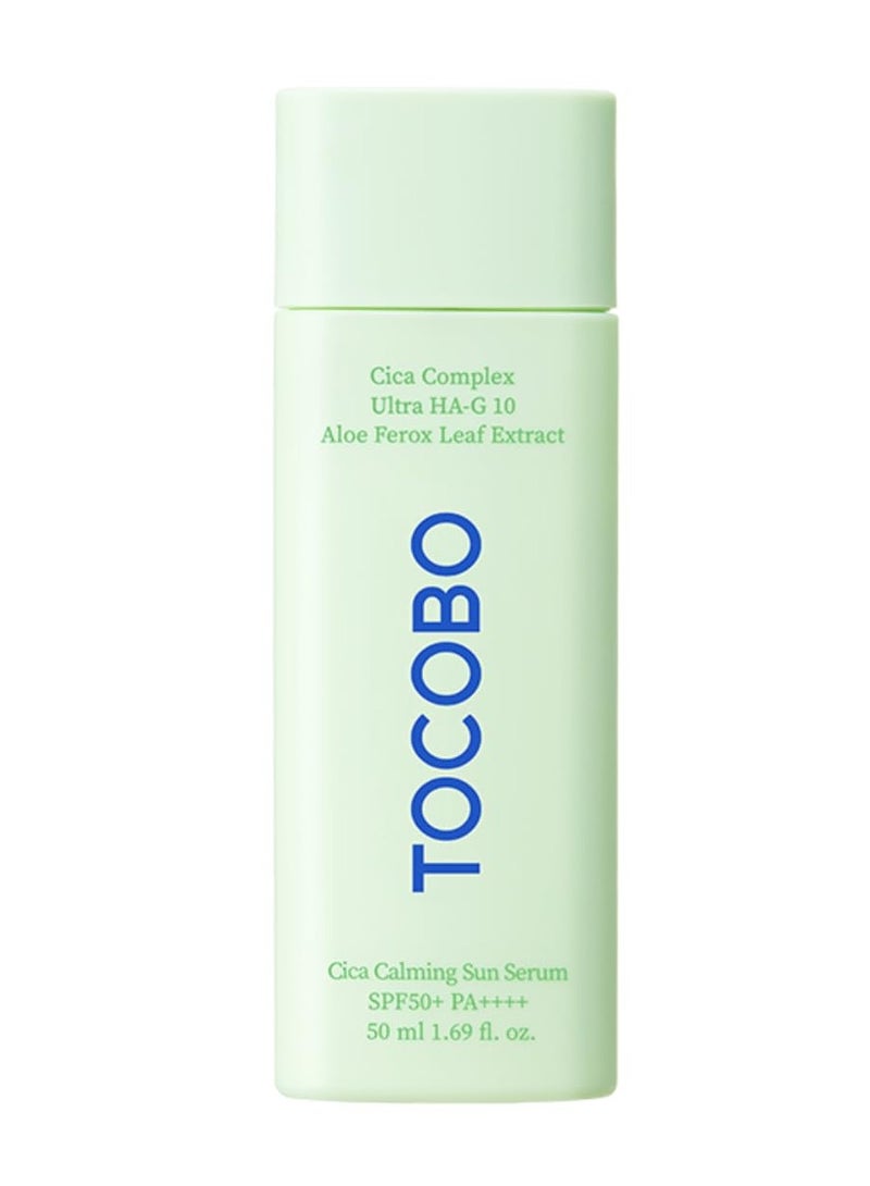 Tocobo Tocobo Cica Calming Sun Serum SPF50 + 50ml | Fermented Cica Complax, Cape Aloe Leaf Extract, Soothing Overheated Skin, Reduces Skin Tempetature  - Image 1
