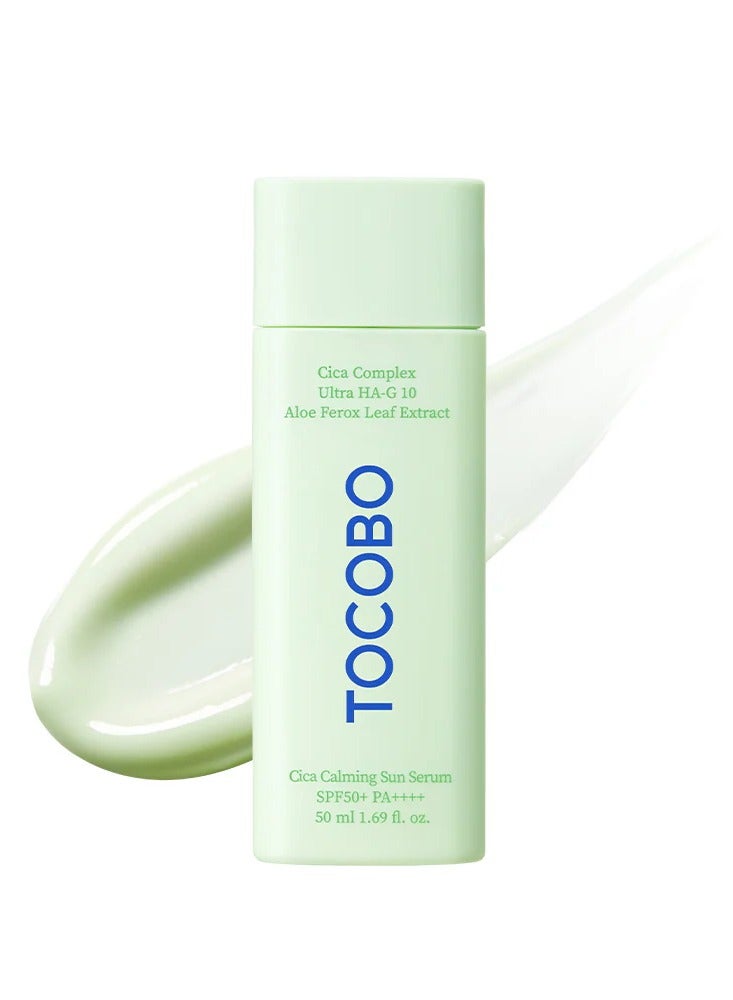 Tocobo Tocobo Cica Calming Sun Serum SPF50 + 50ml | Fermented Cica Complax, Cape Aloe Leaf Extract, Soothing Overheated Skin, Reduces Skin Tempetature  - Image 2
