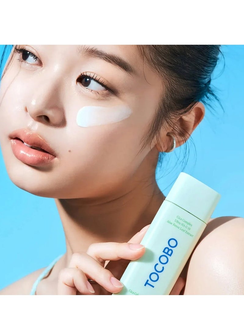 Tocobo Tocobo Cica Calming Sun Serum SPF50 + 50ml | Fermented Cica Complax, Cape Aloe Leaf Extract, Soothing Overheated Skin, Reduces Skin Tempetature  - Image 3