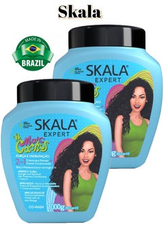 SKALA 2 Pack Mais Cachos (2 in 1) Hair Conditioning Treatment Cream  and Styling, Combing for Curly and Wavy Hair, Specifically Designed for Curly Hair Types Powerful Formula Provides Deep Hydration, Nourishment and Control for Stunning Defined Curls 1000g  - Image 1