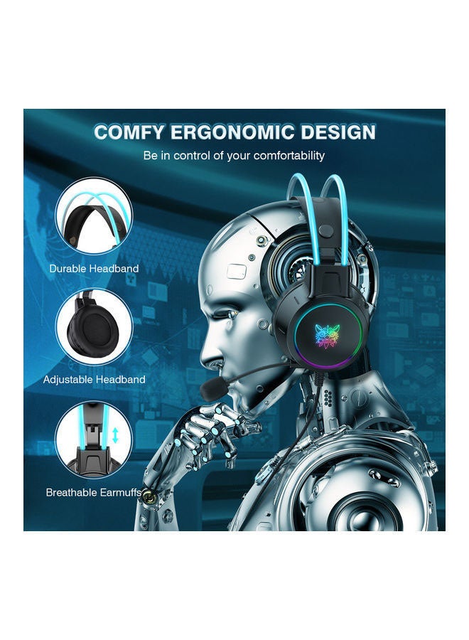 onikuma Renewed - X15 Pro Wired PC Gaming Headphone with Mic and LED Light - Image 5