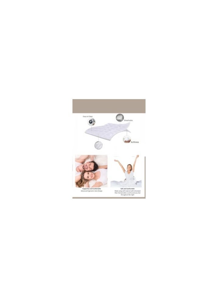 Waterproof Mattress Protector Breathable Mattress Cover with Elastic Straps Soft Washable Bed Protector White - Image 1