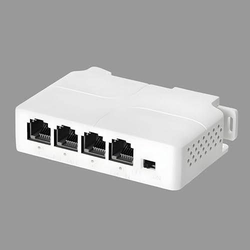 PARUHT PoE Extender, 1 PoE in 3 PoE Out, Powered Passthrough Switch/Booster IEEE802.3af/at, 100-Mbps Ethernet, White POE1IN3OUT - Image 1