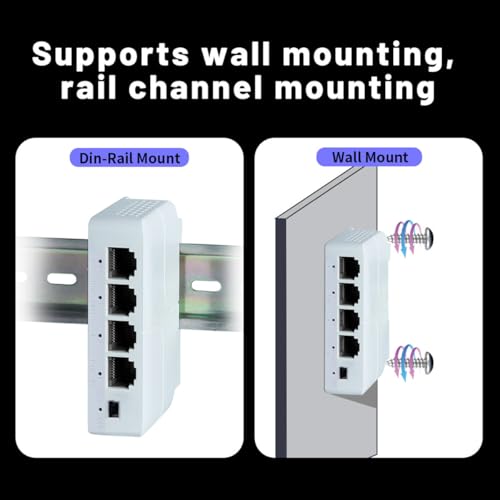 PARUHT PoE Extender, 1 PoE in 3 PoE Out, Powered Passthrough Switch/Booster IEEE802.3af/at, 100-Mbps Ethernet, White POE1IN3OUT - Image 4