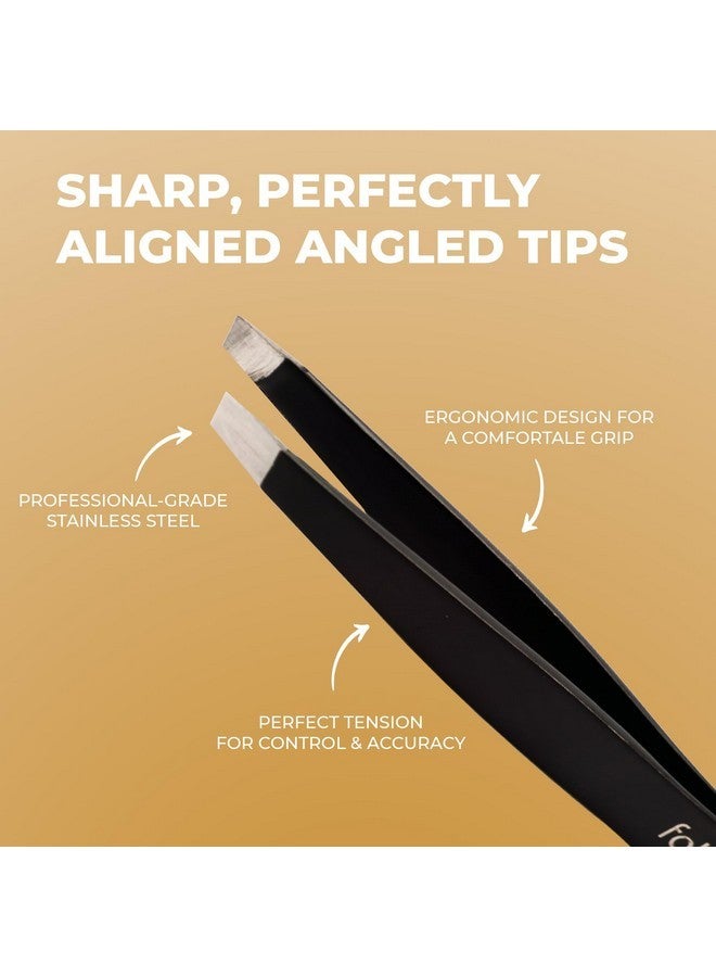Fab Brows Professional-Grade Tweezers | Stainless Steel Eyebrow Tweezers For Women | Multipurpose Flat Tweezers For Facial Hair, Splinters, Ingrown Hair | Seamless Hair Plucking | Women'S Grooming - Image 4