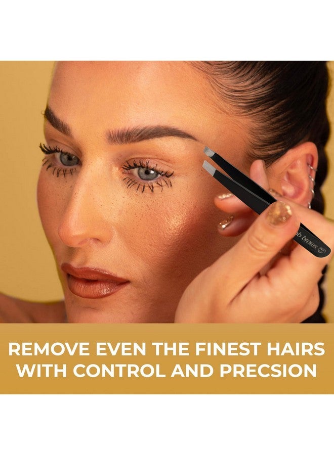 Fab Brows Professional-Grade Tweezers | Stainless Steel Eyebrow Tweezers For Women | Multipurpose Flat Tweezers For Facial Hair, Splinters, Ingrown Hair | Seamless Hair Plucking | Women'S Grooming - Image 3