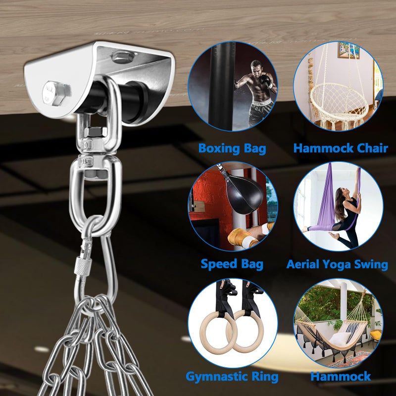 Eapele Heavy Bag Hangers Brackets for Wood Beam 360Â° Swivel - Image 3