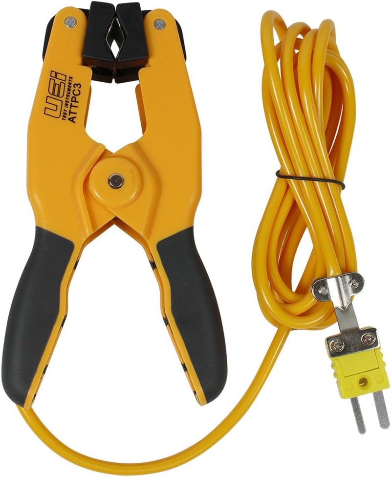 UEi Test Instruments ATTPC3 Pipe Clamp K-Type Thermocouple adapter, HVAC Temperature Probe for Clamp Meters, Surface Thermometer for Boiler and AC Line Temperature Readings - Image 1