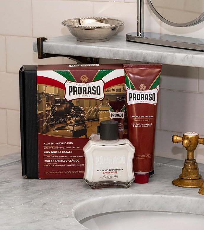 Proraso Classic Shaving Duo Kit, Nourishing for Coarse Beard Formula with Shaving Cream Tube and After Shave Balm - Image 2