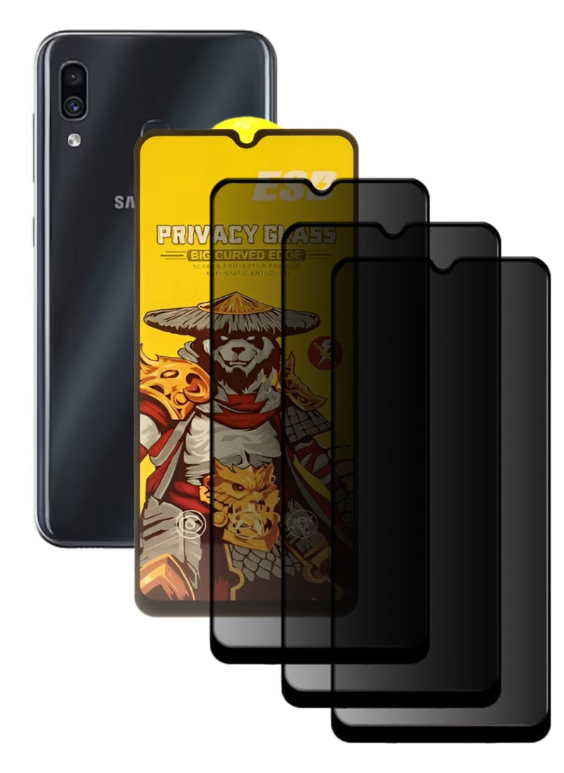 ESD 3 Pieces Tempered Dustproof Privacy Glass Screen Protector Compatible For Samsung Galaxy A30 - Image 1