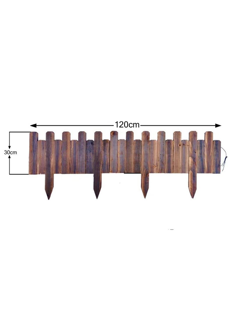 لينجوي - سياج خشبي للحدائق بني 120x30x2 سم - Image 1