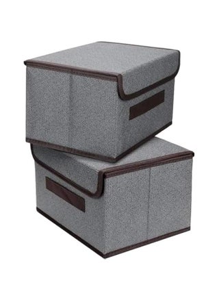 Fabric Storage Boxes, Large Storage Bins with Lids, Toy Storage Organizer, Closet Storage Baskets for Shelves Organizing Bookcase Entryway Wardrobe (Grey-2Pack) - pzsku/Z83D980D03B7D77C2B91CZ/45/_/1732694190/084b0dc3-f74d-486f-bd3c-423fdaa78ffb