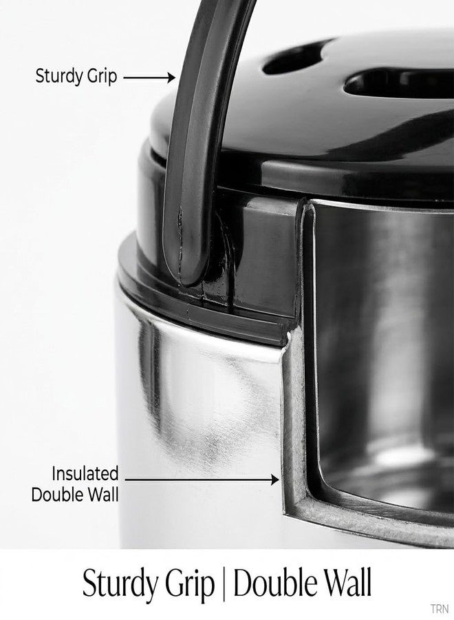 Drumstone 5 𝒀𝒆𝒂𝒓𝒔 𝑾𝒂𝒓𝒓𝒂𝒏𝒕𝒚 Stainless Steel Insulated Casserole Hot Pot, Double Wall Thermal Food Storage for Chapati Roti Curry, Leak Resistant Serving Bowl for Home Kitchen Dining & Travel - Image 3