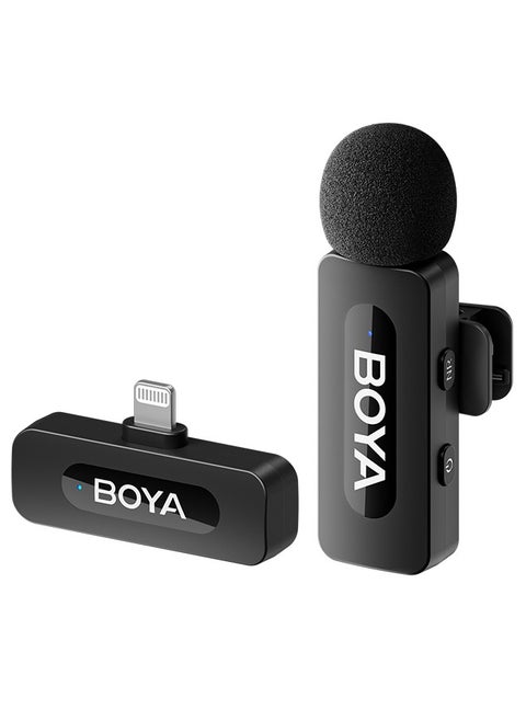BOYA BY-V1 ميكروفون لاسلكي الحد من الضوضاء طوق كليب نوع الميكروفون الميكروفون مصغرة 100 متر انتقال الميكروفون ، وتستخدم لتسجيل Tiktok يوتيوب المحتوى الخالق يعيش مقابلة تسجيل اي فون الروبوت الهاتف الذكي كاميرا SLR كمبيوتر محمول