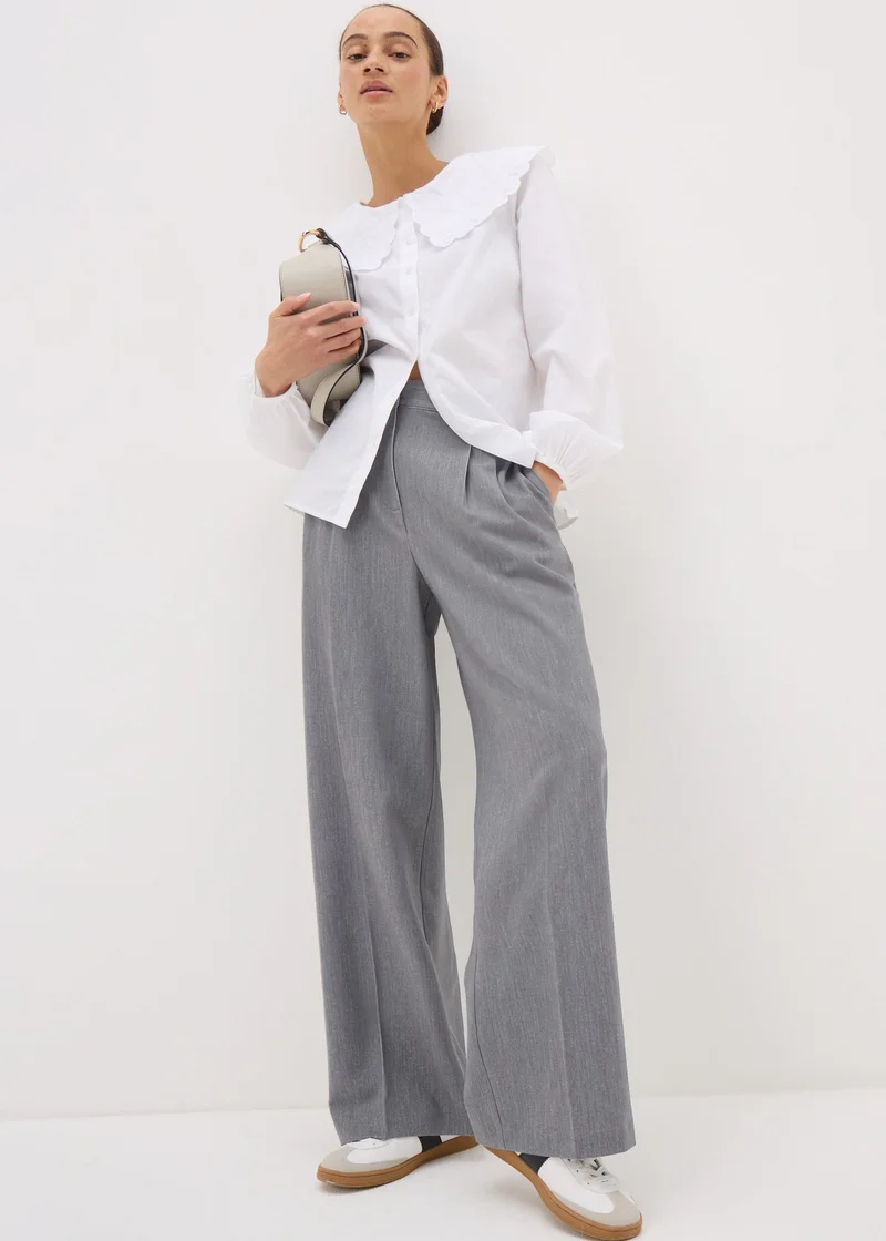 Matalan Grey Woven Wide Leg Trousers