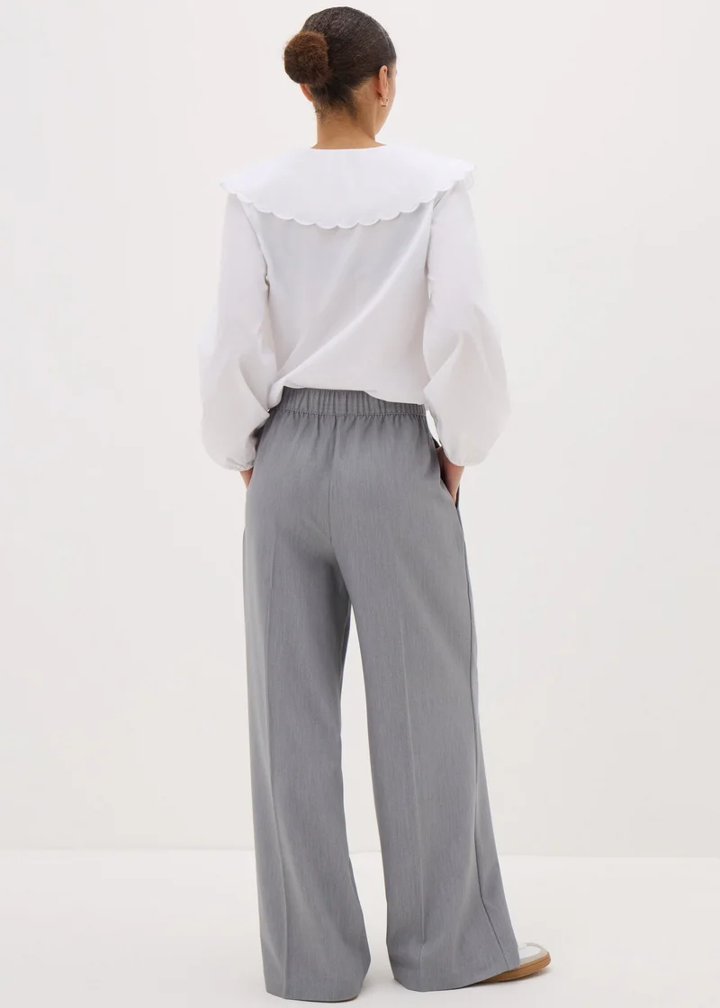Matalan Grey Woven Wide Leg Trousers