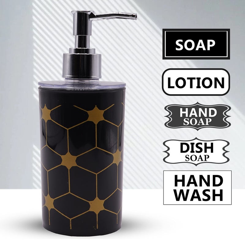 SHENRON Shenron Liquid Soap Dispenser for Wash Basin & Bathroom, Chrome Finish on Top, 250 ML Empty Refillable Liquid Soap Dispenser for Kitchen & Household use (Black & White, Set of 2)  - Image 5