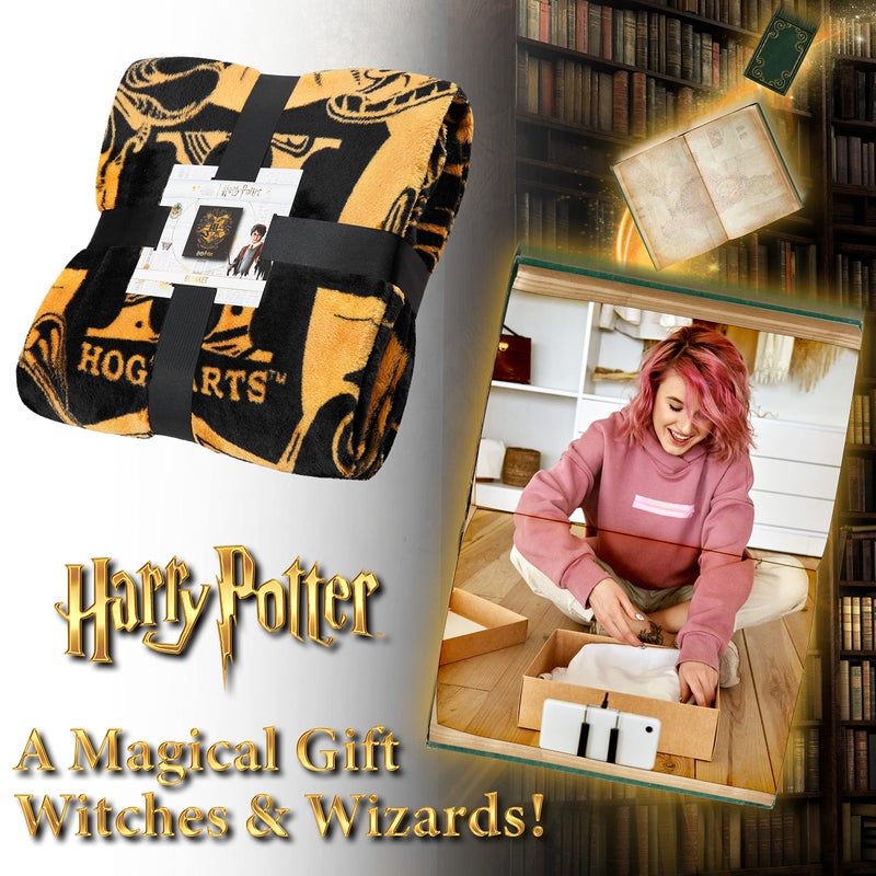 Harry Potter Fleece Throw Blanket Soft Cozy Bed Blanket Hogwarts Bedroom Decor Plush Comforter 59" x 51" for Bedroom Travel Gifts for Kids - Image 3