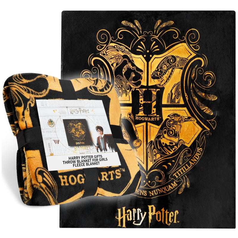 Harry Potter Fleece Throw Blanket Soft Cozy Bed Blanket Hogwarts Bedroom Decor Plush Comforter 59" x 51" for Bedroom Travel Gifts for Kids - Image 1