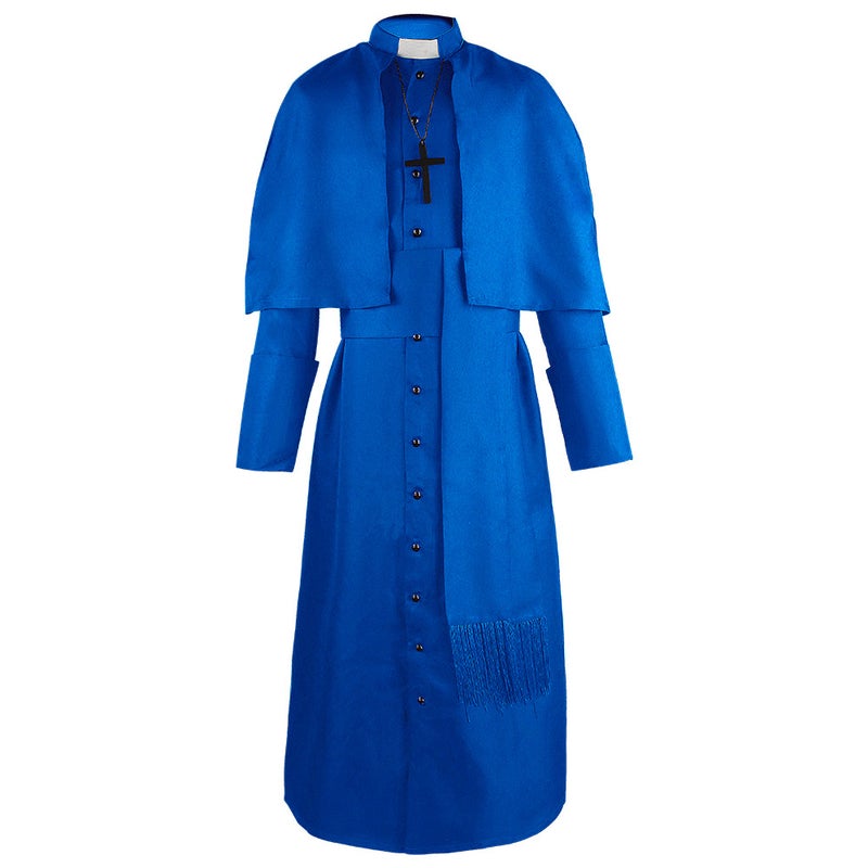 In-Stock Medieval Solid Color Priest Cosplay Costume Halloween Priest Cosplay Role-Playing Outfit - Image 4
