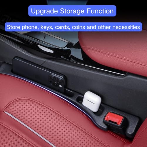 YOYOKIT 2PCS Car Seat Gap Filler, Universal No Drop Seat Guard Organizer, Stocking Stuffers for Men Women, Car Accessories Between Seat & Console for Car, SUV, Truck (Black) - Image 2