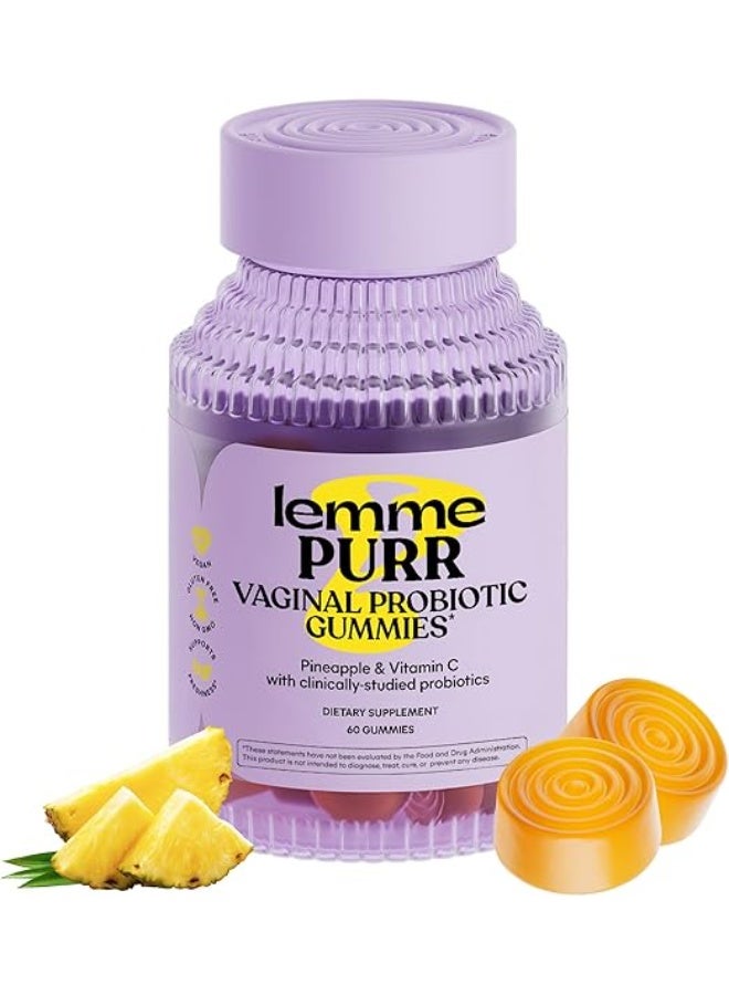 Lemme Purr Vaginal Probiotics Gummies - Pineapple & Vitamin C, 60 Gummies - Image 1