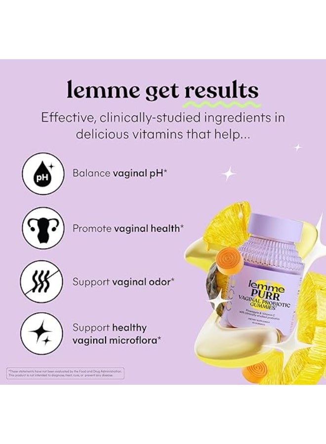 Lemme Purr Vaginal Probiotics Gummies - Pineapple & Vitamin C, 60 Gummies - Image 2