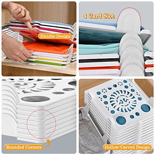 Accenter Tshirt Organizer for Clothes Storage, Stackable Closet Organizer with Easy Access, Shirt Folder Board, Sturdy and Durable, Clothes Folder 10-Pack - Image 4