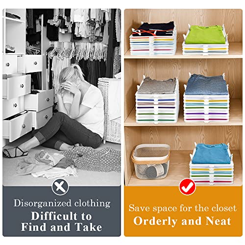 Accenter Tshirt Organizer for Clothes Storage, Stackable Closet Organizer with Easy Access, Shirt Folder Board, Sturdy and Durable, Clothes Folder 10-Pack - Image 3