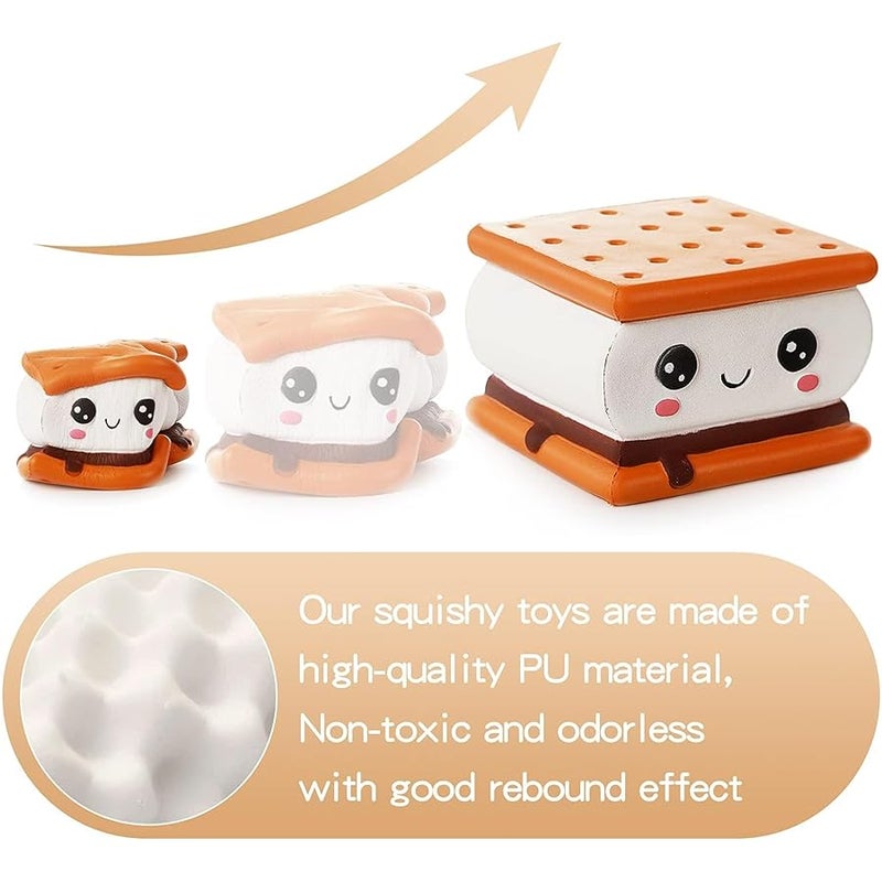 3.7 Squishies Sandwich Biscuit Kawaii Soft Slow Rising Scented Emoji Smile Face Squishies Stress Relief Kid Toys Gift - Image 3