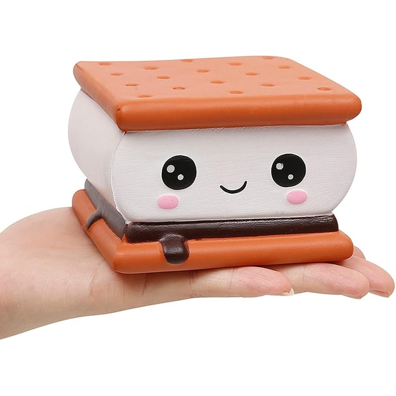 3.7 Squishies Sandwich Biscuit Kawaii Soft Slow Rising Scented Emoji Smile Face Squishies Stress Relief Kid Toys Gift - Image 1