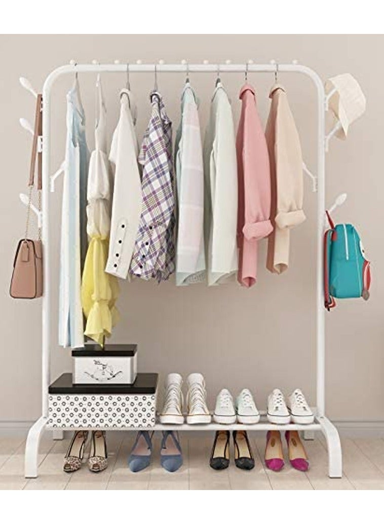 حامل ملابس أرضي لغرفة النوم منزل بسيط عمود واحد داخلي لتجفيف الملابس قابل للطي بحجم صغير لتخزين الملابس - Image 1