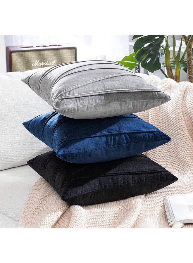 Khooti Velvet 200 TC Cushion Cover Pack Of 1-16"X16"/41X41 Cm-Black-Soft Pillow Covers Cushion Case For Sofa Bedroom Living room Chair Car, Cushion Cover With Random Zig Zag Pattern - Image 5