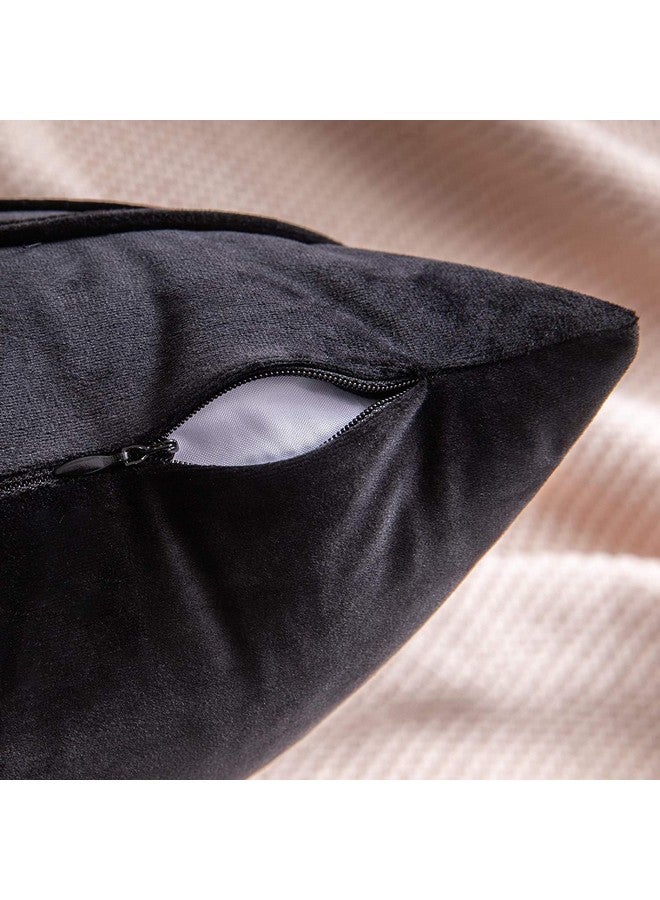 Khooti Velvet 200 TC Cushion Cover Pack Of 1-16"X16"/41X41 Cm-Black-Soft Pillow Covers Cushion Case For Sofa Bedroom Living room Chair Car, Cushion Cover With Random Zig Zag Pattern - Image 4