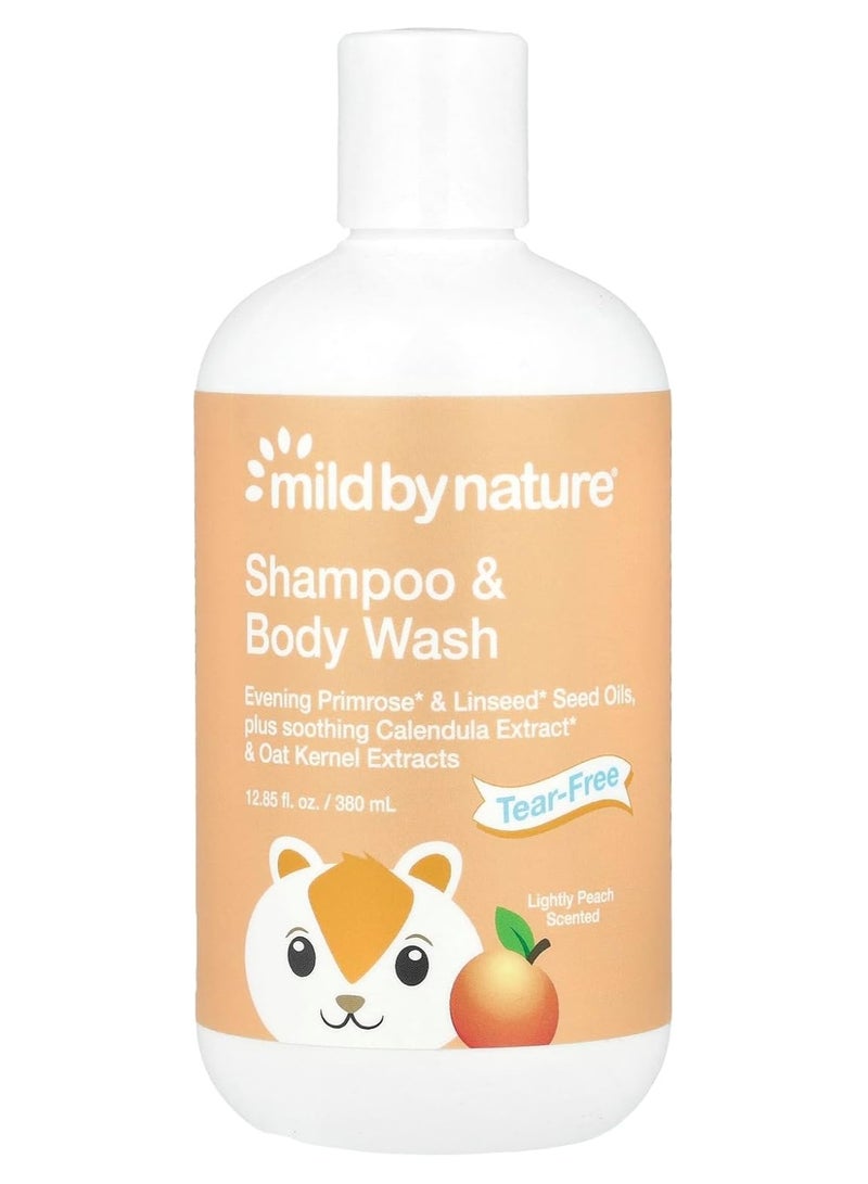 Mild By Nature, Tear-Free Baby Shampoo and Body Wash, Peach, 12.85 fl oz (380 ml) - Image 1