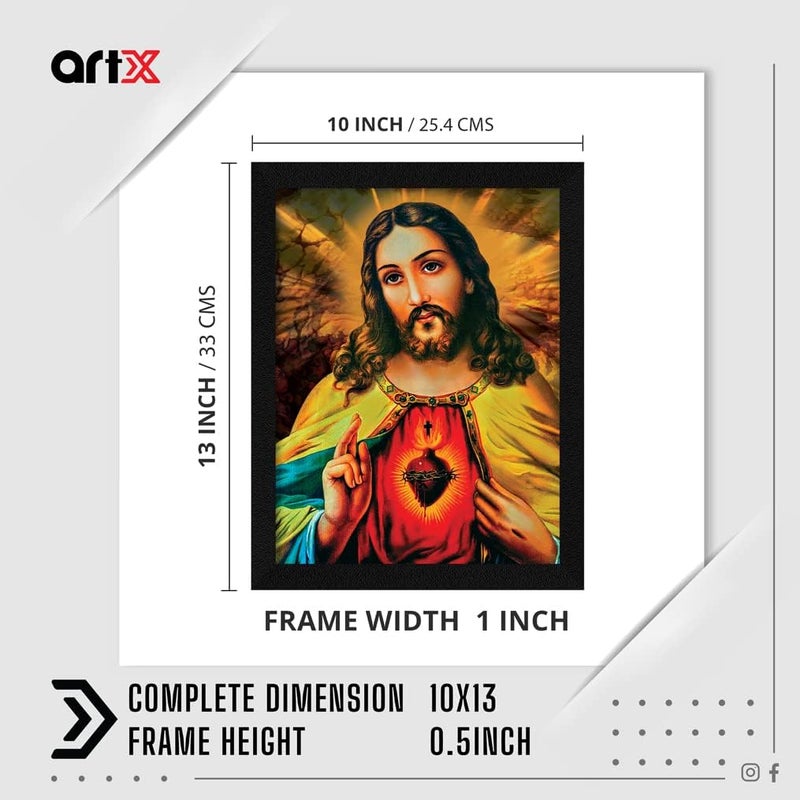 ArtX إطار صورة يسوع المسيح من ArtX، 10.0 × 13.0 بوصة، لوحة، خشب صناعي، متعدد الألوان، مجموعة من 1 - Image 3