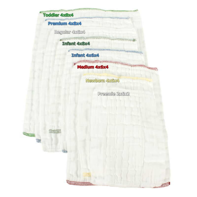 OsoCozy - Prefold Cloth Diapers (1 Dz) - Soft, Absorbent Durable Diaper Service Quality Prefolds. 100% Cotton - 14.5"x22", Fits 15-30 Lbs. - (Premium 4x8x4) - Image 5