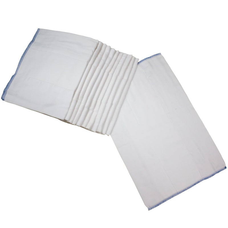 OsoCozy - Prefold Cloth Diapers (1 Dz) - Soft, Absorbent Durable Diaper Service Quality Prefolds. 100% Cotton - 14.5"x22", Fits 15-30 Lbs. - (Premium 4x8x4) - Image 1