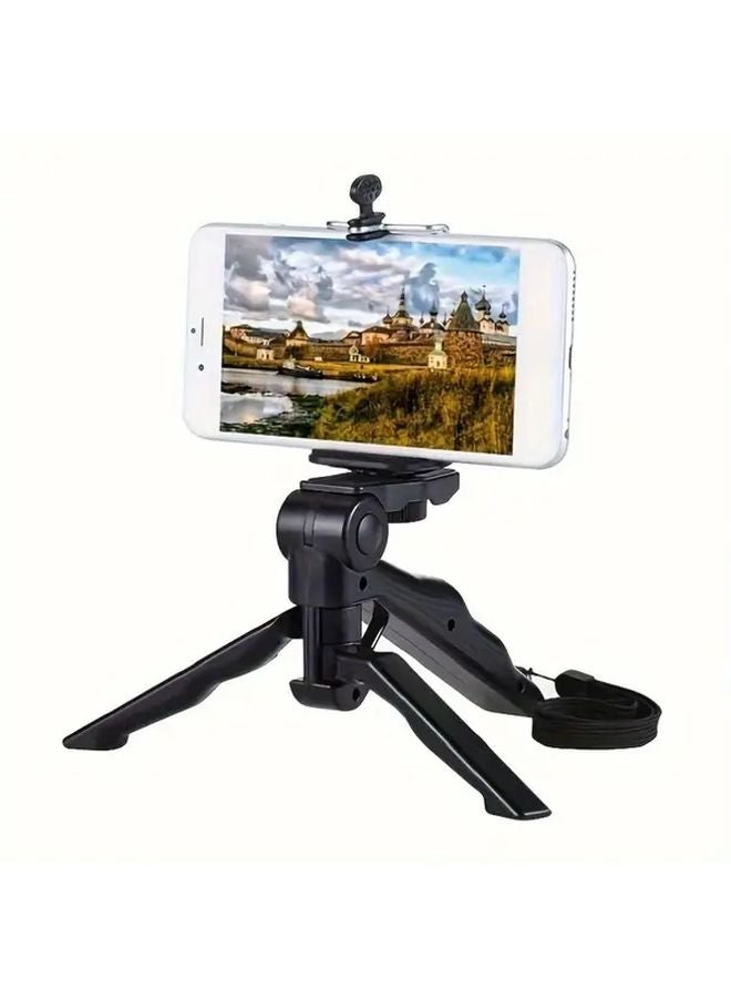 حامل ثلاثي للهاتف أسود مقاوم للاهتزاز قابل للدوران 360 درجة للبث المباشر - Image 5