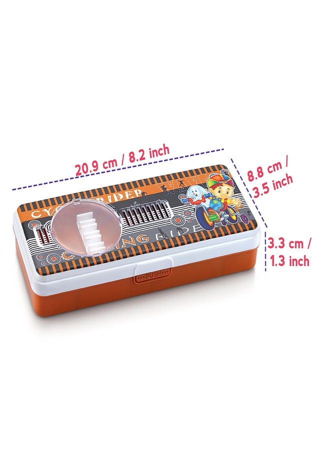 HAZEL Pencil Box for Art Organizer and Storage | Creative Crayon Box for Stationary Box | Compass Box with Separator for School Kids, Brown - Image 4