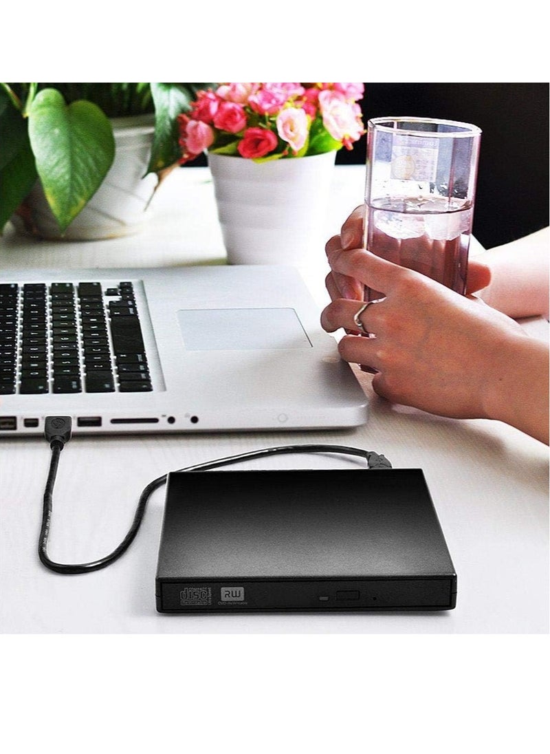 External CD DVD Drive USB 2.0 Slim Portable USB 2.0 CD-RW DVD-RW Reader Writer for Laptop Notebook Desktop