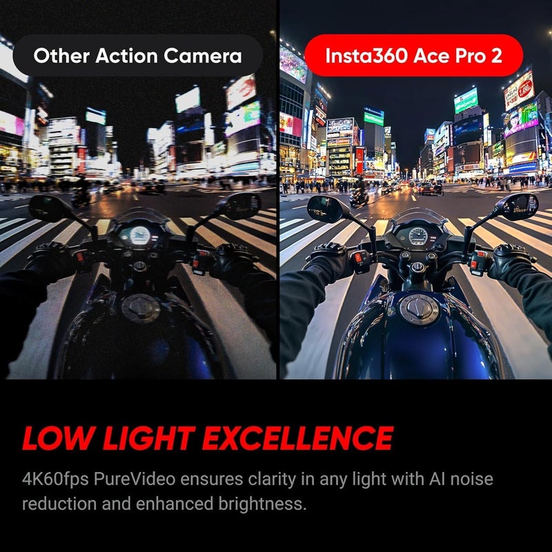 Insta360 Insta360 Ace Pro 2 Waterproof 33ft Action Camera Lens 8K Large Sensor and Dual AI Editing Noise Reduction 113 Sensor Leading Low Light Superior Audio Flip Screen - Image 4