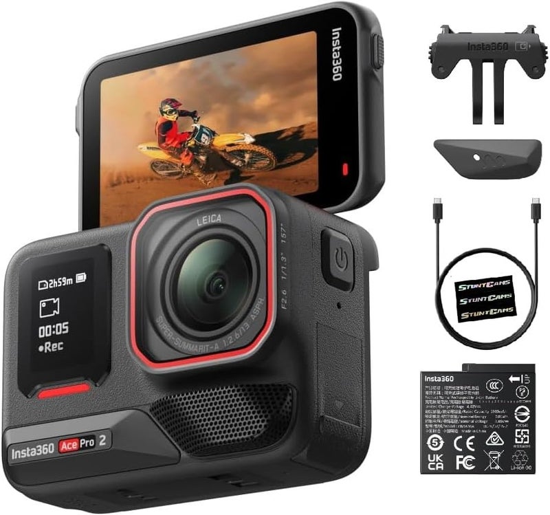 Insta360 Insta360 Ace Pro 2 Waterproof 33ft Action Camera Lens 8K Large Sensor and Dual AI Editing Noise Reduction 113 Sensor Leading Low Light Superior Audio Flip Screen - Image 1