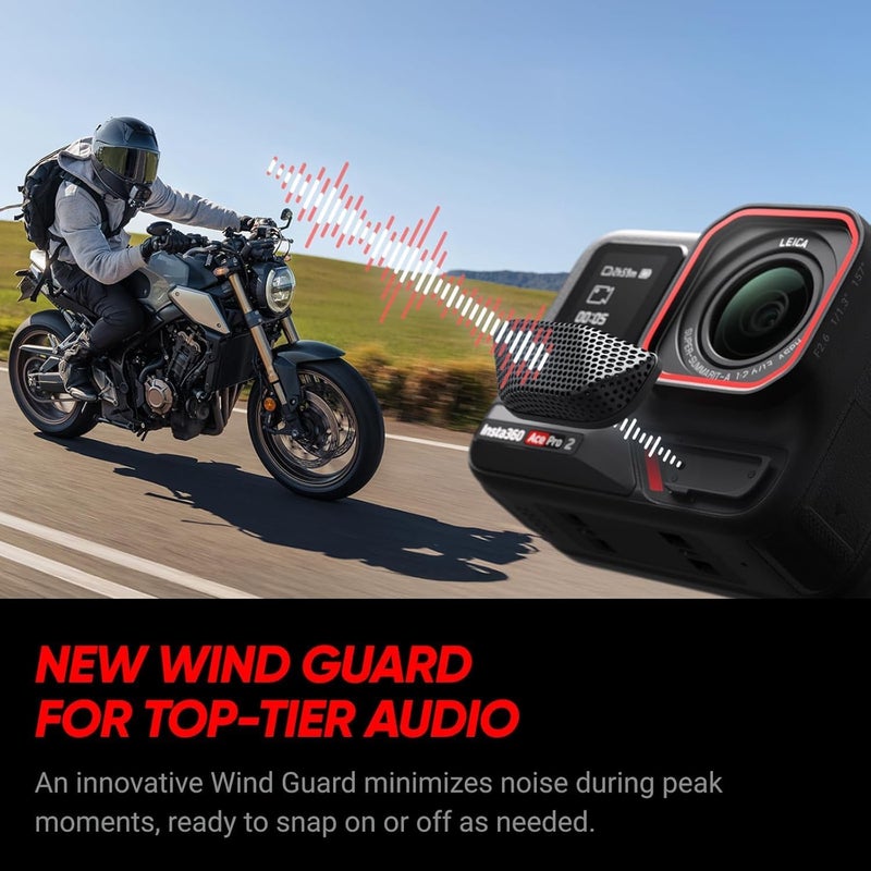 Insta360 Insta360 Ace Pro 2 Waterproof 33ft Action Camera Lens 8K Large Sensor and Dual AI Editing Noise Reduction 113 Sensor Leading Low Light Superior Audio Flip Screen - Image 5