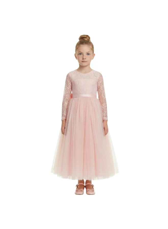 بيداني Blush Pink Lace Bodice Tulle Gown