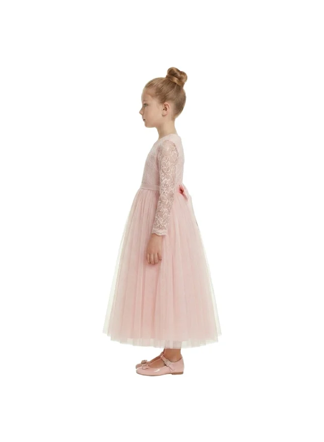 بيداني Blush Pink Lace Bodice Tulle Gown